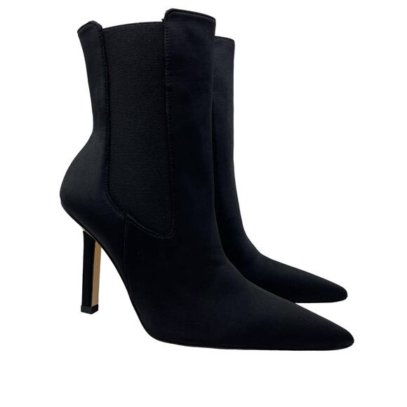 Good American High Kickstand Suede Bootie Size 7.5 Neoprene Black GA118N-X - Picture 7 of 7